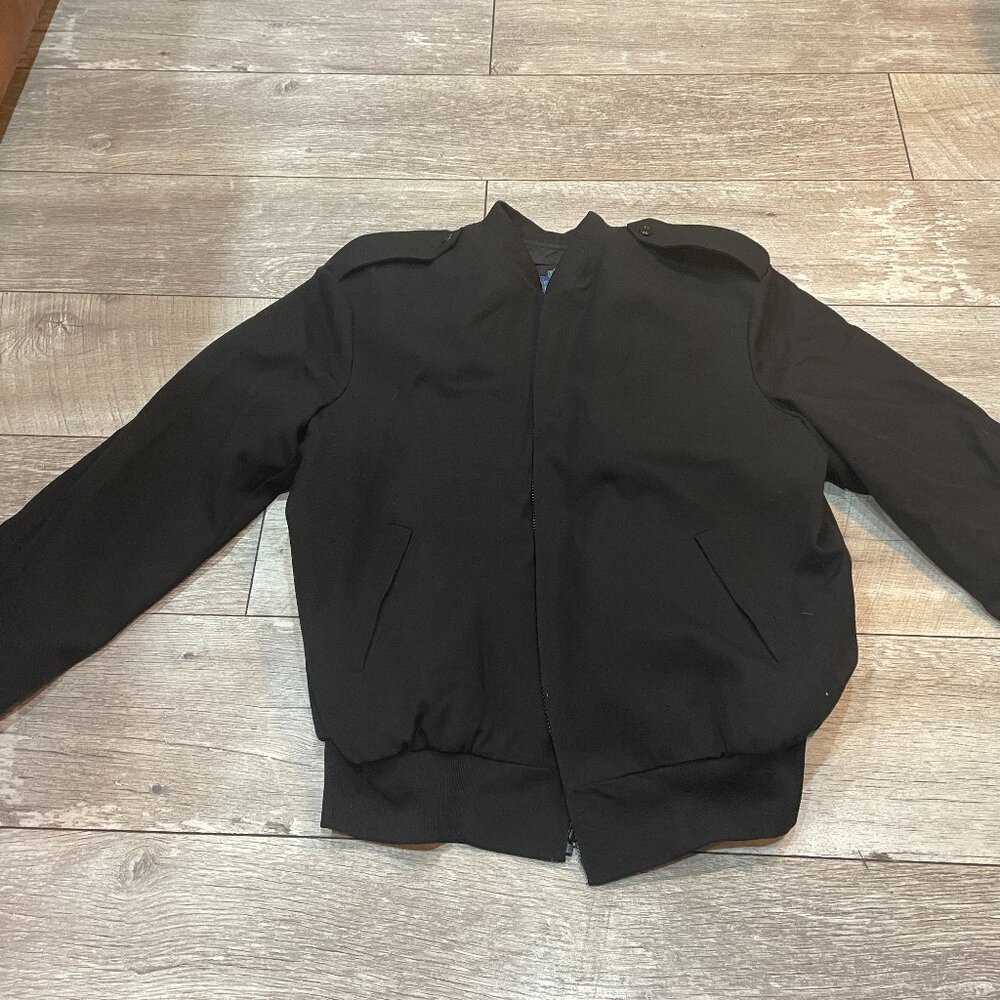 Vintage US Navy (USN) Officer Black MA-1 Military Bomber Style Jacket 48 / XL